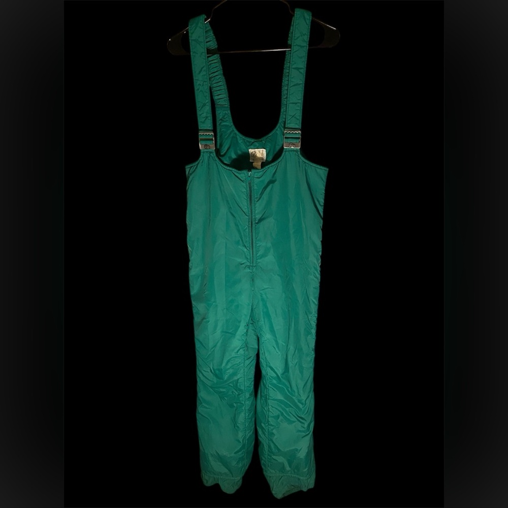 Vintage Roffe Green Ski Bib Size Large Waterproof Overalls